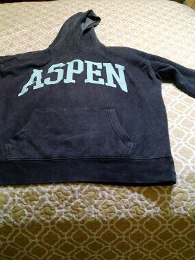 SUGAR FLOWER ASPEN HOODIE 1X GOOD CONDITION CHARCOAL GRAY FADED